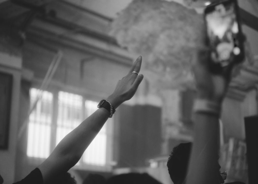 London, England, United Kingdom - Nov 9, 2022: Hands up on the dance floor of dance