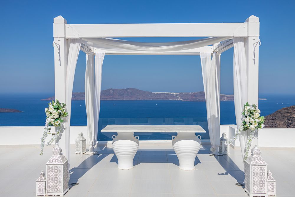 Canopy over looking the Aegean Sea