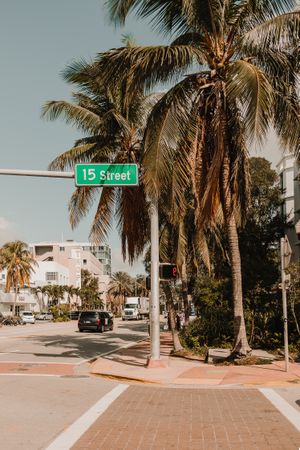MIAMI, USA - November 13, 2018: View of beautiful city street