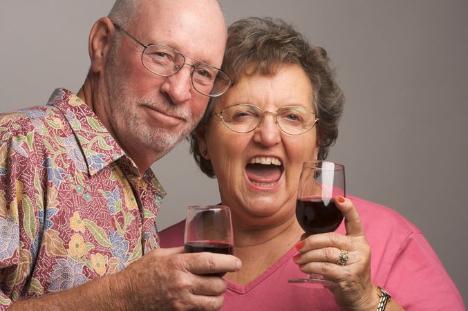 Happy Mature Couple Toasting