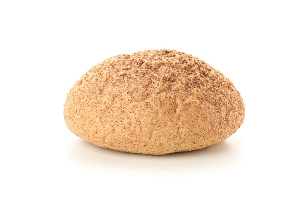 Wheat bread isolated on plain background. Bakery products