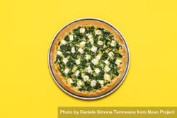 Spinach pizza with mozzarella and feta cheese 42dYK0