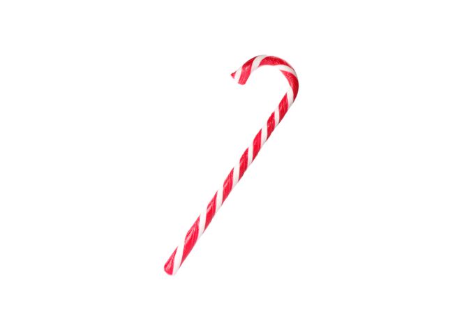 Sweet candy cane isolated on plain background