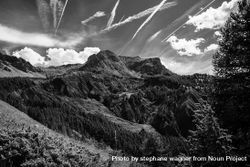 Barcelonnette Mountains in b&w in the French-Italian Alps 48RKY0