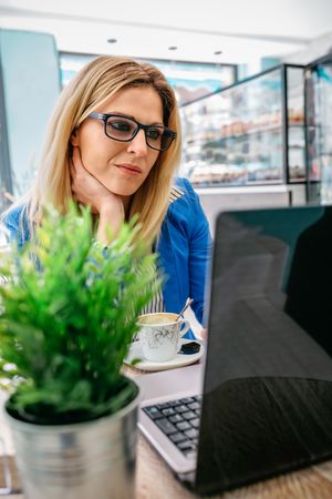 Woman working with the laptop