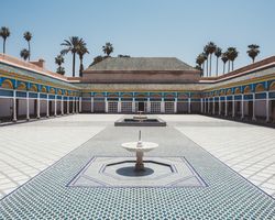 Empty ornamental square of building