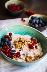 Bowl of oatmeal and berries