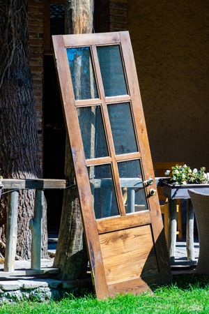 Old door in a garden