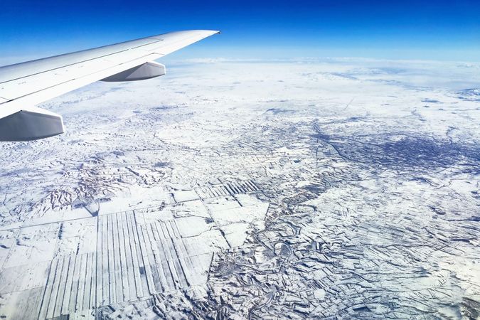 Aerial view from porthole