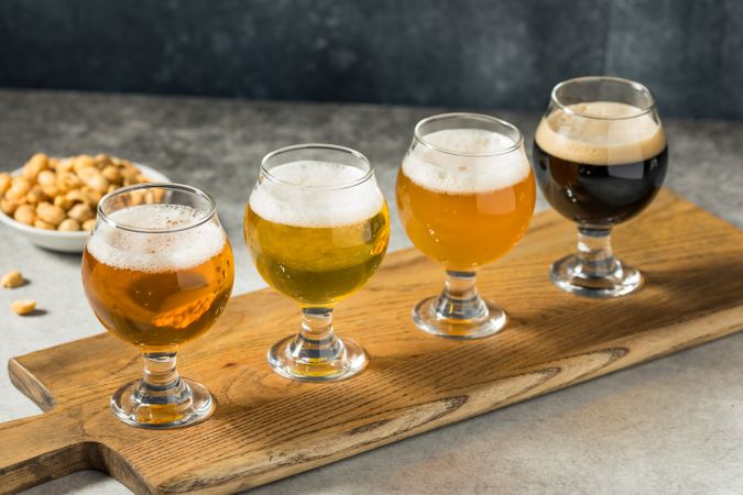 Boozy Cold Refreshing Craft Beer Flight