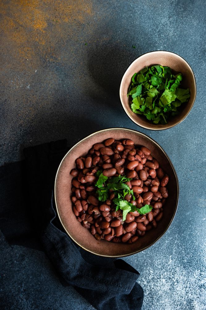 Bowl of Georgian lobio dish with cilantro