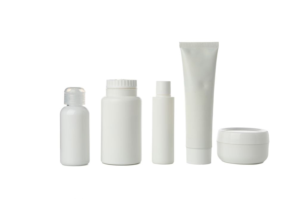 Blank bottles for cosmetics isolated on blank background