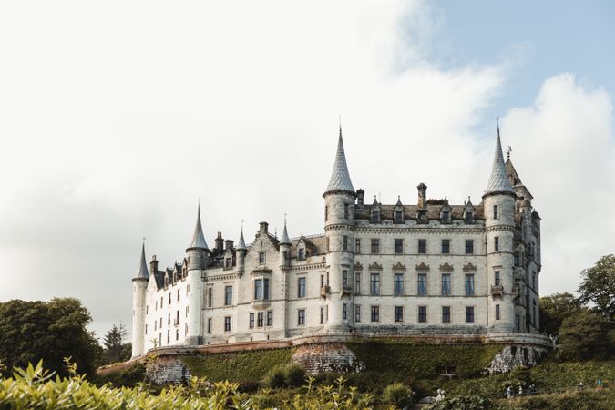 Old castle with gardens in Scotland