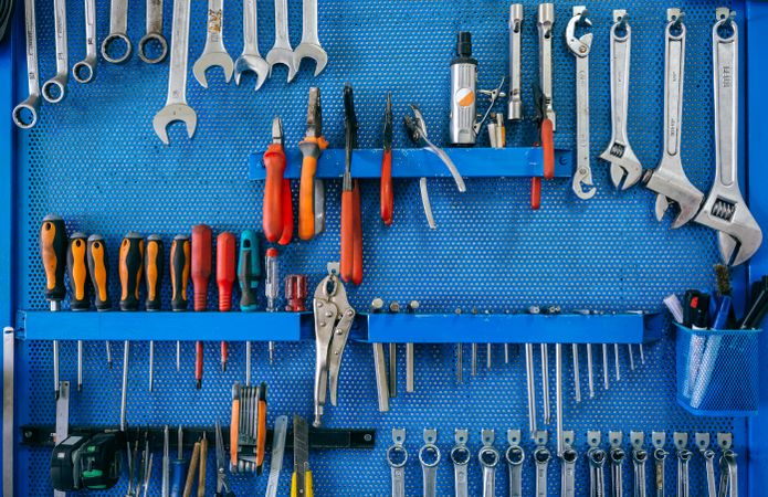 Background with tool board