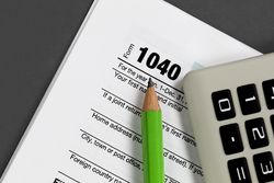 Preparing to do income taxes in close up layout
