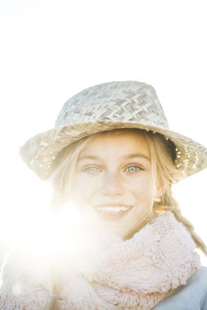 Stylish girl looking at camera