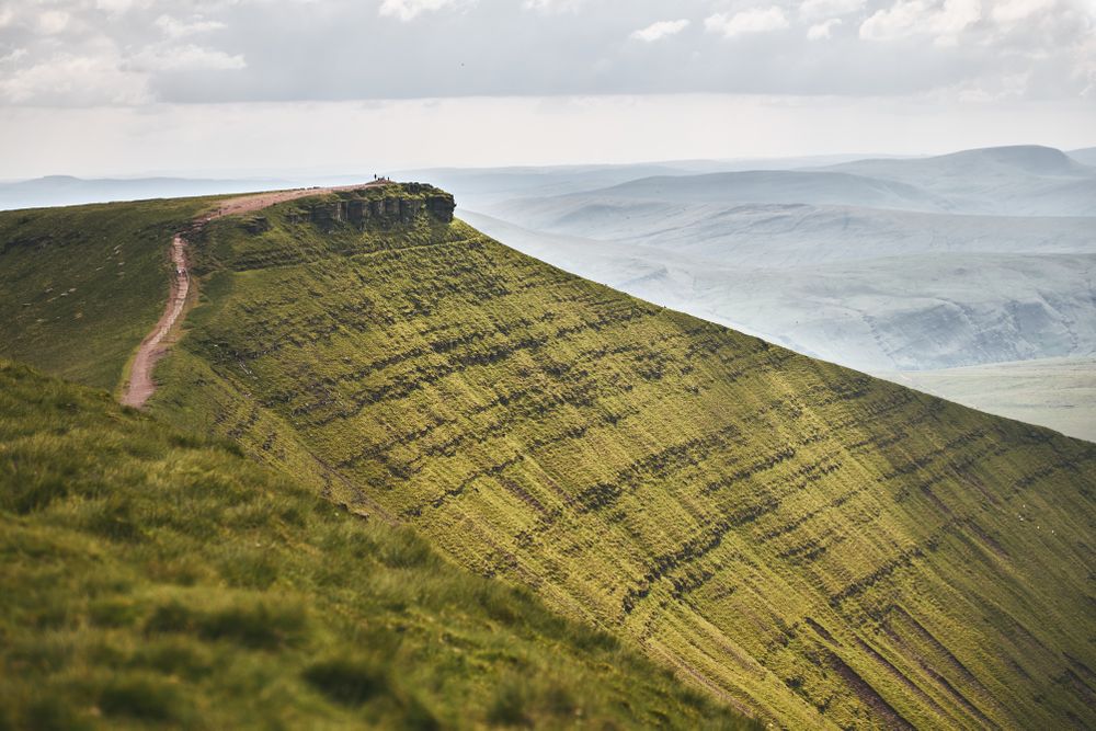 Path on top of a mountain in Brecon Beacons national park