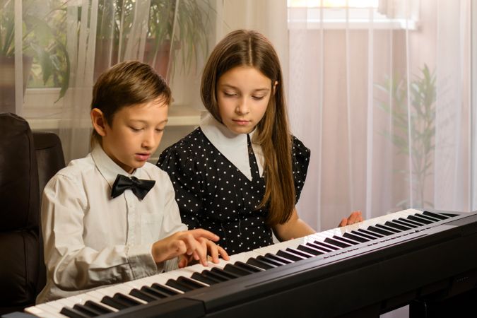 Elegant Piano Duet at Home