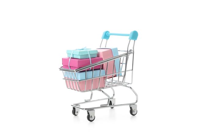 Concept of shopping, discounts, isolated on blank background