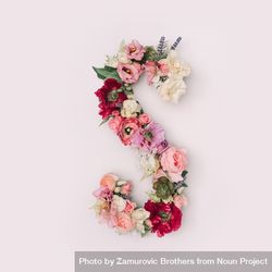 Letter S made of real natural flowers and leaves 4ZNn14