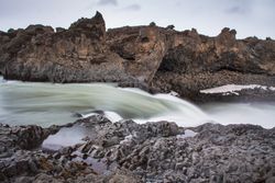 View of amazing river on cloudy day