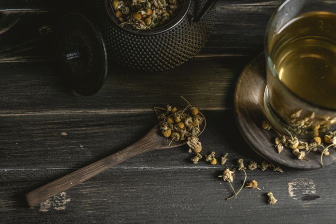 Dried chamomile for herbal tea