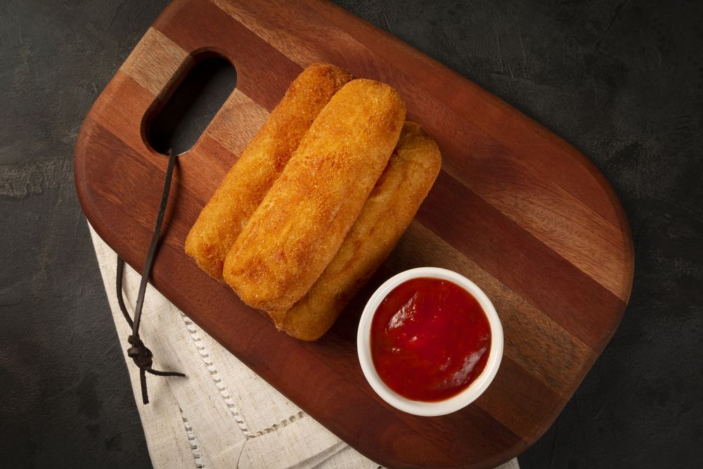 Fried risoles or Risol. Risoles stuffed with cheese and ham.