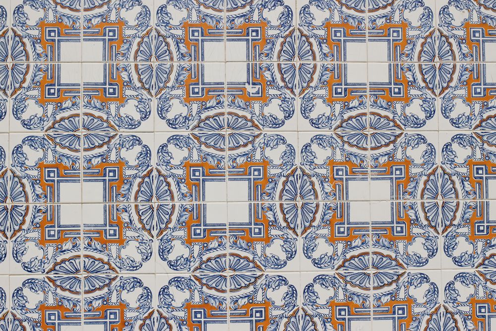 Detail of decorative floral tiles