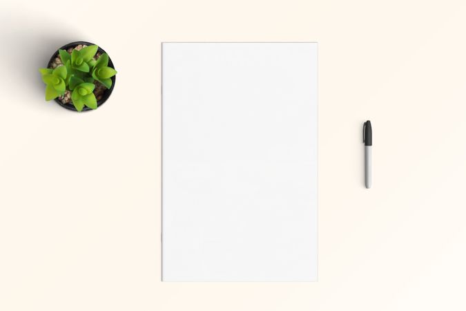 Modern workspace with  copy space on color background