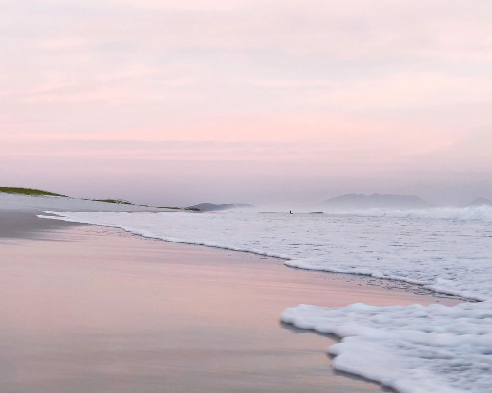 Empty seashore during sunset