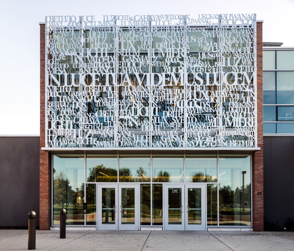 Entrance to its Arts and Sciences building in Valparaiso, Indiana
