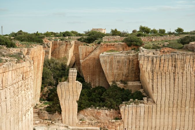 Picturesque view of ancient giant stone