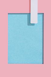 Top view paper swimming pool of pink and blue with diving board