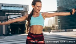 Fitness woman doing stretching workout 0LdNer