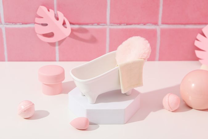 Concept of cosmetic and beauty care accessories