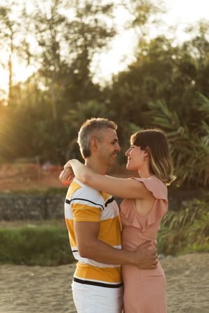 Happy couple looking at each other