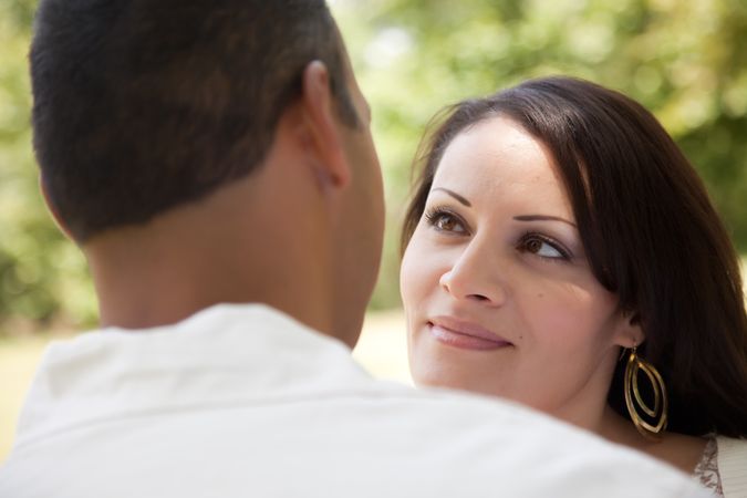 Attractive Hispanic Couple in the Park