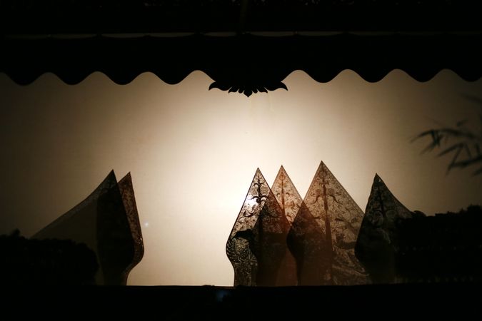 Intricate shadow puppet stage