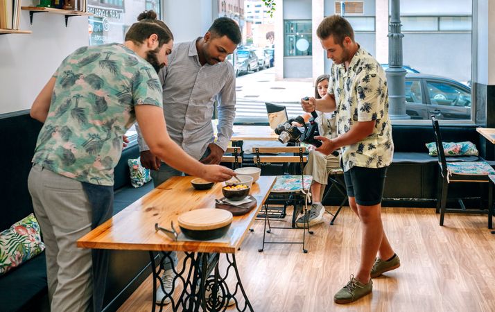 Recording of a live show cooking