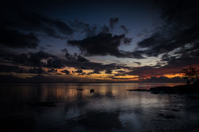 Mauritius each at sunrise