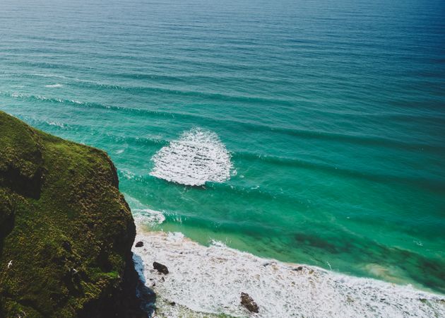Light waves coming into the Cornish coast
