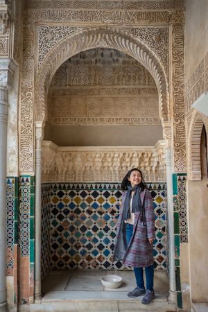 Woman in old Islamic palace