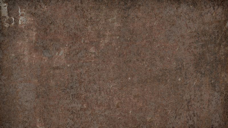 Dark rusty steel wall with peeling marks and rough aged texture