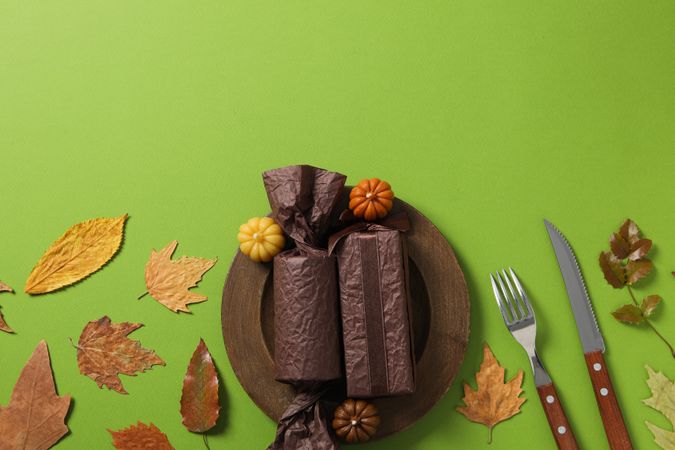 Fall season, autumn time, table setting for fall season