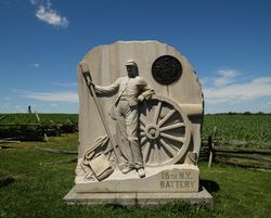 The 15th New York Battery monument at Gettysburg National Military Park in Gettysburg, Pennsylvania 10W710
