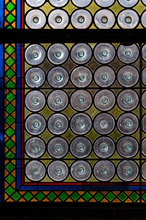 Stained glass of one of the building in Old Prague
