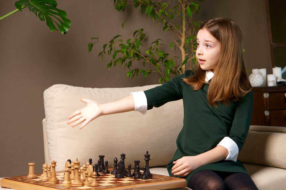 Chess player schoolgirl