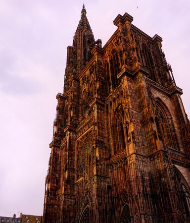 Exterior view of the Cathedral of Our Lady of Strasbourg in Strasbourg, Alsace, France