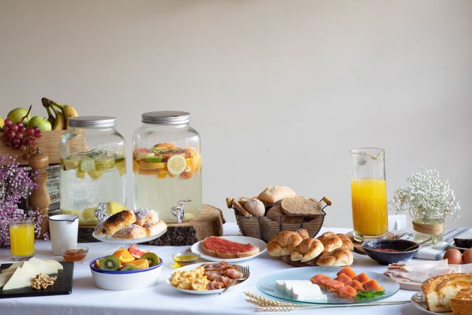 Tasty breakfast with vitamin food at home