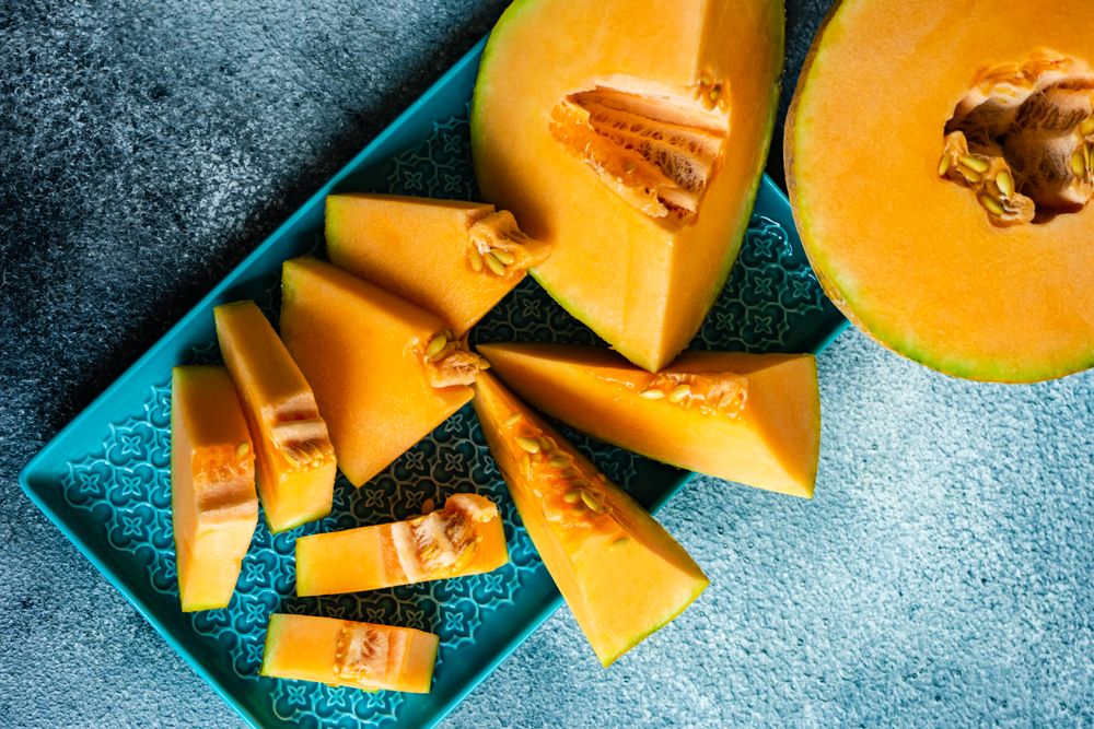Sliced cantaloupe